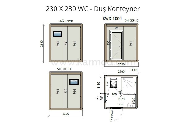 Κοντέινερ WC & Ντους KM - A2C9BA