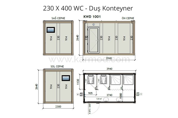 Κοντέινερ WC & Ντους KM - 7F89CD