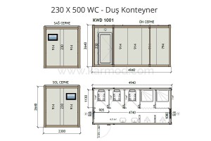Κοντέινερ WC & Ντους KM - 649DBF