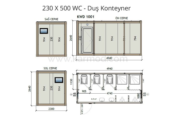 Κοντέινερ WC & Ντους KM - 649DBF