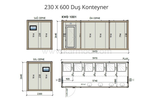 Κοντέινερ WC & Ντους KM - 7549F3