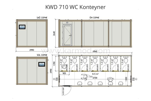 Κοντέινερ WC & Ντους KM - ECEDD8