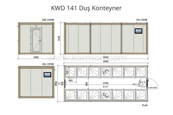 Κοντέινερ WC & Ντους KM - C2A355