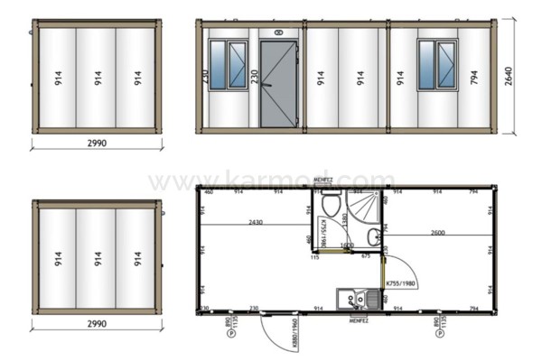 Προκατασκευασμένο Σπίτι 21 m² 1+1