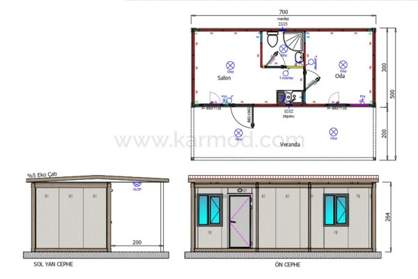 Προκατασκευασμένο Σπίτι 35 m² 1+1