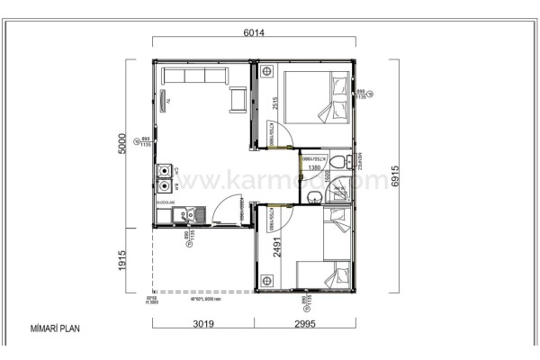 Προκατασκευασμένο Σπίτι 42 m² 2+1