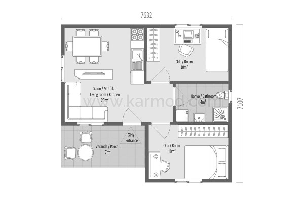 Προκατασκευασμένο Σπίτι 51 m² 2+1 Νίκαια