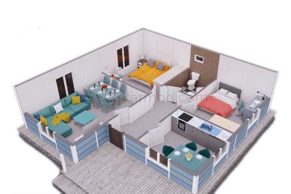 Προκατασκευασμένο Σπίτι 83 m² 2+1 Ανερχόμενο