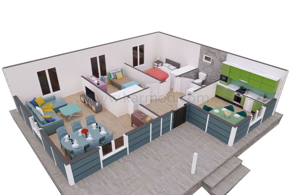 Προκατασκευασμένο Σπίτι 87 m² 2+1 Κοιτζεγκιζ