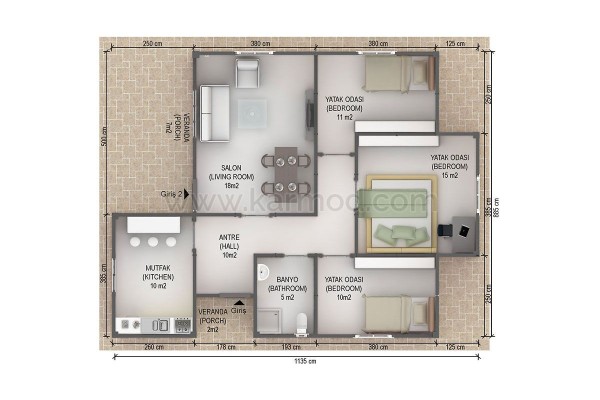 Προκατασκευασμένο Σπίτι 88 m² 3+1 Αγιαζαγκα
