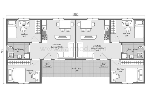 Προκατασκευασμένο Σπίτι 102 m² 3+1 Δίδυμο