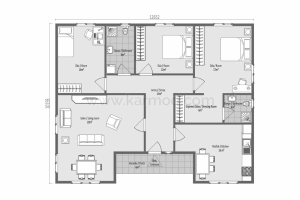 Προκατασκευασμένο Σπίτι 126 m² 3+1 Γάλανθος