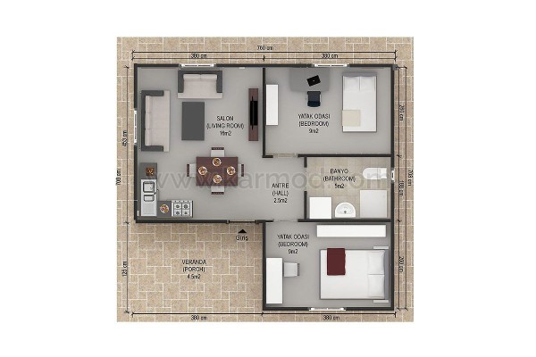 Προκατασκευασμένο Σπίτι 49 m² 2+1 Αστέρι