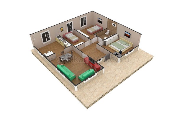 Προκατασκευασμένο Σπίτι 94 m² 3+1 Χιντιβ