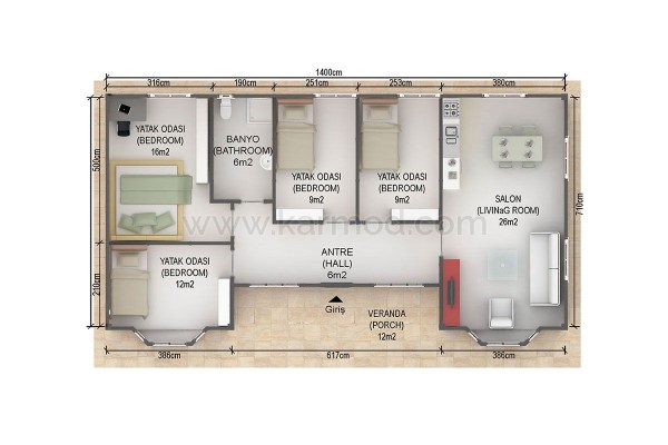 Προκατασκευασμένο Σπίτι 97 m² 4+1 Αιναλικαβακ