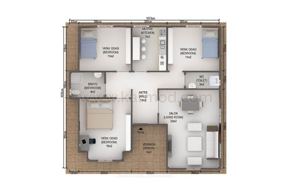 Προκατασκευασμένο Σπίτι 98 m² 3+1 Γκοξου