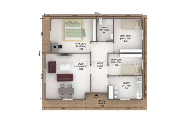 Προκατασκευασμένο Σπίτι 102 m² 3+1 Γκουλχανε