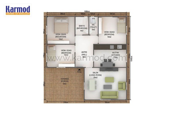 Προκατασκευασμένο Σπίτι 107 m² 3+1 Νισπετιγιε
