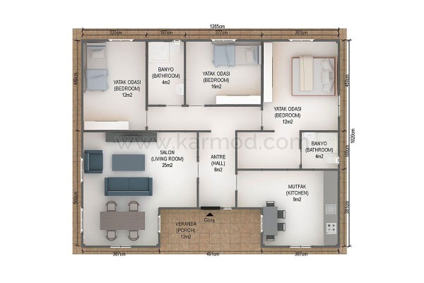 Προκατασκευασμένο Σπίτι 126 m² 3+1 Σανταμπατ