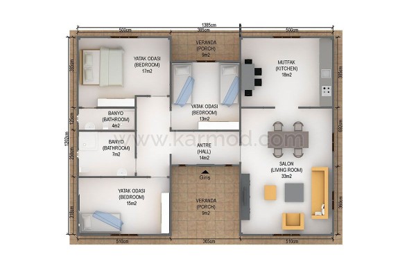 Προκατασκευασμένο Σπίτι 149 m² 3+1 Σουλτάνος