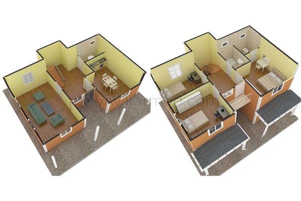 Προκατασκευασμένο Σπίτι 148 m² Κίτρινο