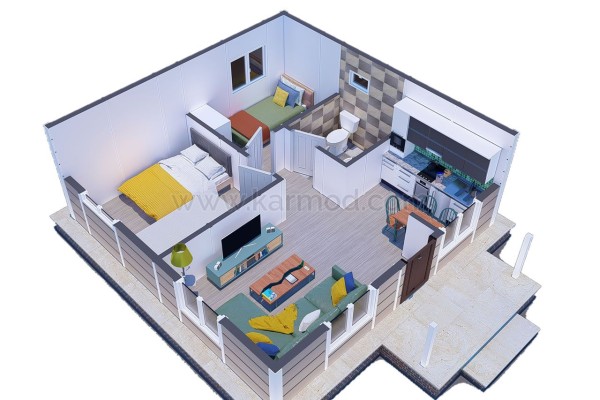 45 m² 2+1 Προκατασκευασμένο Σπίτι – Μοντέλο Νοσταλγία